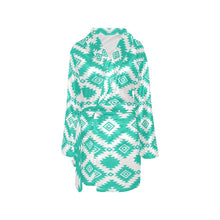 Load image into Gallery viewer, Turquoise Aztec Women's Western Bath Robe