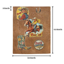 Load image into Gallery viewer, Vintage Cowgirl Drapes 52" x 63" Made in America