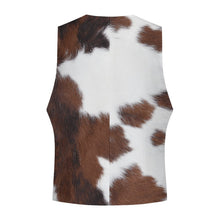 Load image into Gallery viewer, Cowhide Print Men's Western Vest