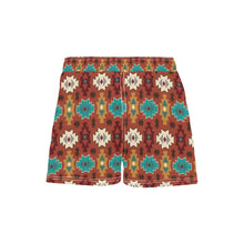 Load image into Gallery viewer, Women's Brown Aztec Beach Board Shorts