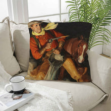 Load image into Gallery viewer, Vintage Cowboy Throw Pillow Case 18x18inch Made in America