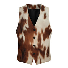 Load image into Gallery viewer, Cowhide Print Men's Western Vest