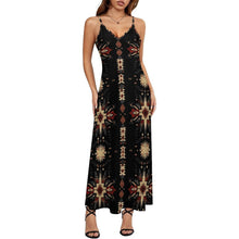 Load image into Gallery viewer, Black and Tan Southwestern Aztec Western Maxi Dress