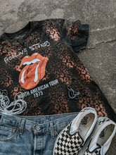 Load image into Gallery viewer, Handmade by me Upcycled Rolling Stones Bleached Leopard Tour Tee (One of a Kind)