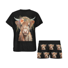 Load image into Gallery viewer, Highland Calf Women's Western Top and Short Pajama Set