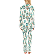 Load image into Gallery viewer, Turquoise Christmas Tree Women's Western Pajamas