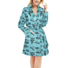 Load image into Gallery viewer, Blue Cowboy Print Western Bath Robe