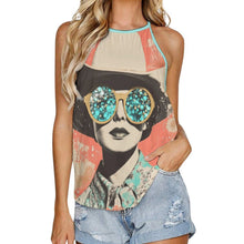Load image into Gallery viewer, Baha Ranch Turquoise Cowgirl Retro Pop Western Tank Top