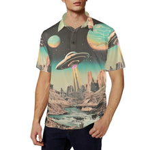 Load image into Gallery viewer, Baha Ranch Retro Pop Western Space Cowboy Polo Shirt