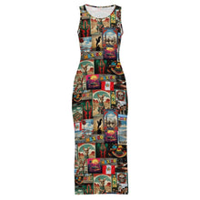 Load image into Gallery viewer, Colores De Mexico Destination Mexico Sleeveless Bodycon Side Slit Long Dress