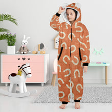 Load image into Gallery viewer, Rodeo Horseshoe Big Kid Onesie Hooded Pajamas