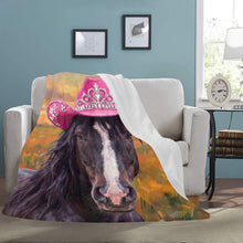 Load image into Gallery viewer, Rhinestone Cowgirl Horse Ultra Soft Minky FleeceThrow Blanket 60" x 80" Made in America