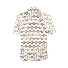 Load image into Gallery viewer, White Aztec Men's Polo Style Shirt