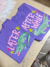 Load image into Gallery viewer, Later While Gator Graphic Tee – Purple Comfort Colors Southern Preppy Alligator Shirt