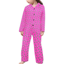 Load image into Gallery viewer, Hot Pink Lightning Bolt Girl's Western Pajama Set