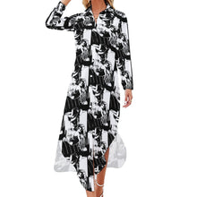 Load image into Gallery viewer, Black White Cowboy Western Duster Dress