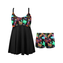 Load image into Gallery viewer, Neon Rodeo Swim Dress & Shorts Set