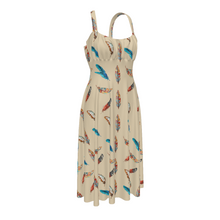Load image into Gallery viewer, Baha Ranch Country Girl Feather Print High Waist Sun Dress