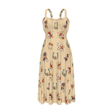 Load image into Gallery viewer, Baha Ranch Floral Horse Western Country Girl High Waist Sun Dress
