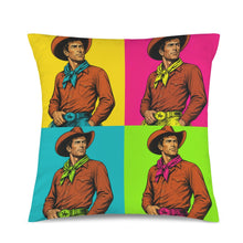 Load image into Gallery viewer, Baha Ranch The Last Roundup Bronc Rider Collage Throw Pillow Cover Made in America