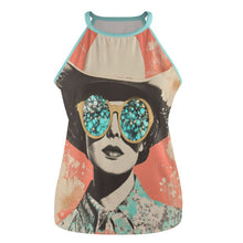 Load image into Gallery viewer, Baha Ranch Turquoise Cowgirl Retro Pop Western Tank Top
