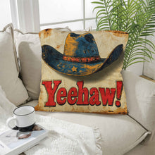 Load image into Gallery viewer, Vintage Western Yeehaw Throw Pillow Case 18 x 18 Made in America