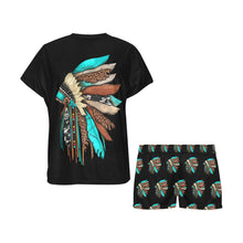 Load image into Gallery viewer, Indian Headdress Women's Western Short and Top Pajama Set