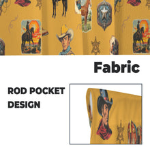 Load image into Gallery viewer, Vintage Cowboy Collage Western Curtains 28" x 40" Made in America
