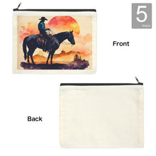 Load image into Gallery viewer, Water Color Cowboy Cosmetic Bag Pack of 5 Made in America