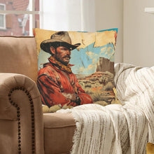 Load image into Gallery viewer, Rugged Cowboy Velvety Soft Pillow Case Made in America