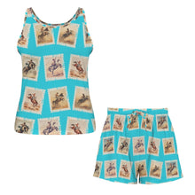 Load image into Gallery viewer, Baha Ranch Stamped Rodeo Cowboy Tank Shorts Lounge Pajama Set Made in America