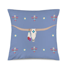 Load image into Gallery viewer, Baha Ranch Velvety Soft Southwest Longhorn Zia Pillow Cover Made in America