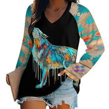 Load image into Gallery viewer, Baha Ranch Western Native Wolf Long Sleeve Tee