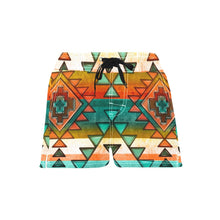 Load image into Gallery viewer, Women's Orange Aztec Beach Board Shorts