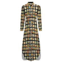 Load image into Gallery viewer, Vintage Cowboy Collage Western Shirt Dress Duster