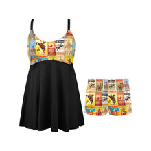 Load image into Gallery viewer, Vintage Rodeo Poster Swim Dress & Shorts Set