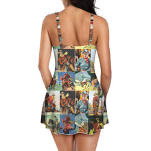 Load image into Gallery viewer, Vintage Cowboy Skirted Swimsuit