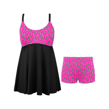 Load image into Gallery viewer, Pink Lightning Bolt Swim Dress & Shorts Set