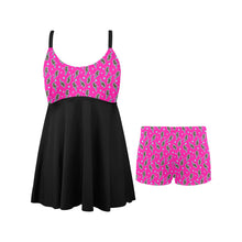 Load image into Gallery viewer, Pink Lightning Bolt Swim Dress & Shorts Set