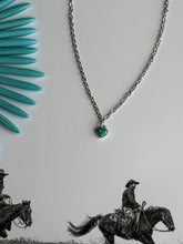 Load image into Gallery viewer, Turquoise Heart Gold Chain Necklace