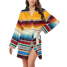 Load image into Gallery viewer, Mustard Serape Women's Belted Satin Feel Dressing Lounge Robe