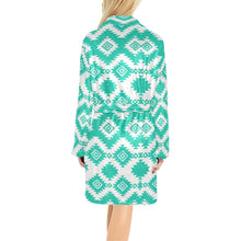 Load image into Gallery viewer, Turquoise Aztec Women's Western Bath Robe