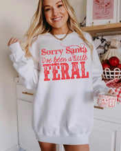 Load image into Gallery viewer, Sorry Santa I’ve Been a Little Feral Christmas Shirt – Graphic Tee, Long Sleeve & Crewneck