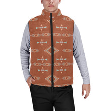 Load image into Gallery viewer, Brown Aztec Men's Puffy Vest