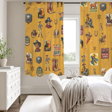 Load image into Gallery viewer, Vintage Cowboy Collage Western Curtains 52" x 63" Made in America