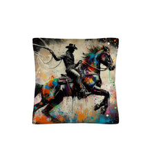 Load image into Gallery viewer, Painted Cowboy Throw Pillo Case Made in America