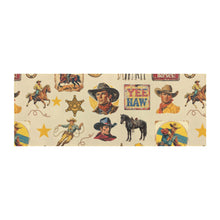 Load image into Gallery viewer, Vintage Cowboy Collage Floor Rug Runner Indoor 60" x 22" Made in America
