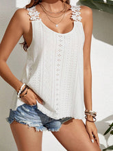 Load image into Gallery viewer, Lace Detail Scoop Neck Tank