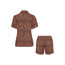 Load image into Gallery viewer, Leather Floral Print Women's Pajama Set