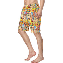 Load image into Gallery viewer, Vintage Rodeo Poster Mens Western Swim Trunks Shorts